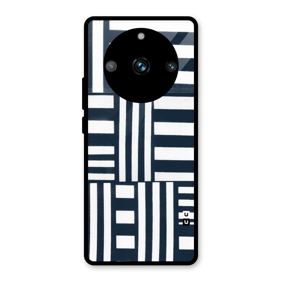 Square  Stripes Glass Back Case for Realme 11 Pro