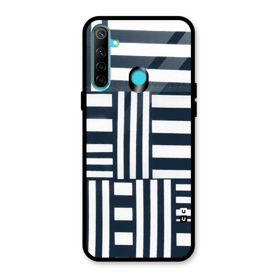 Square  Stripes Glass Back Case for Realme Narzo 10