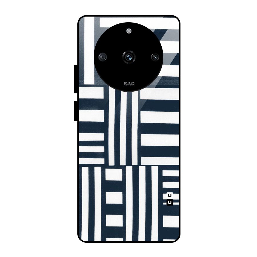 Square  Stripes Glass Back Case for Realme Narzo 60 5G
