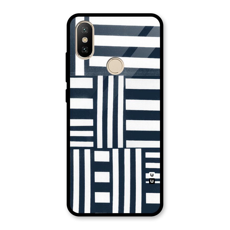 Square  Stripes Glass Back Case for Redmi A2
