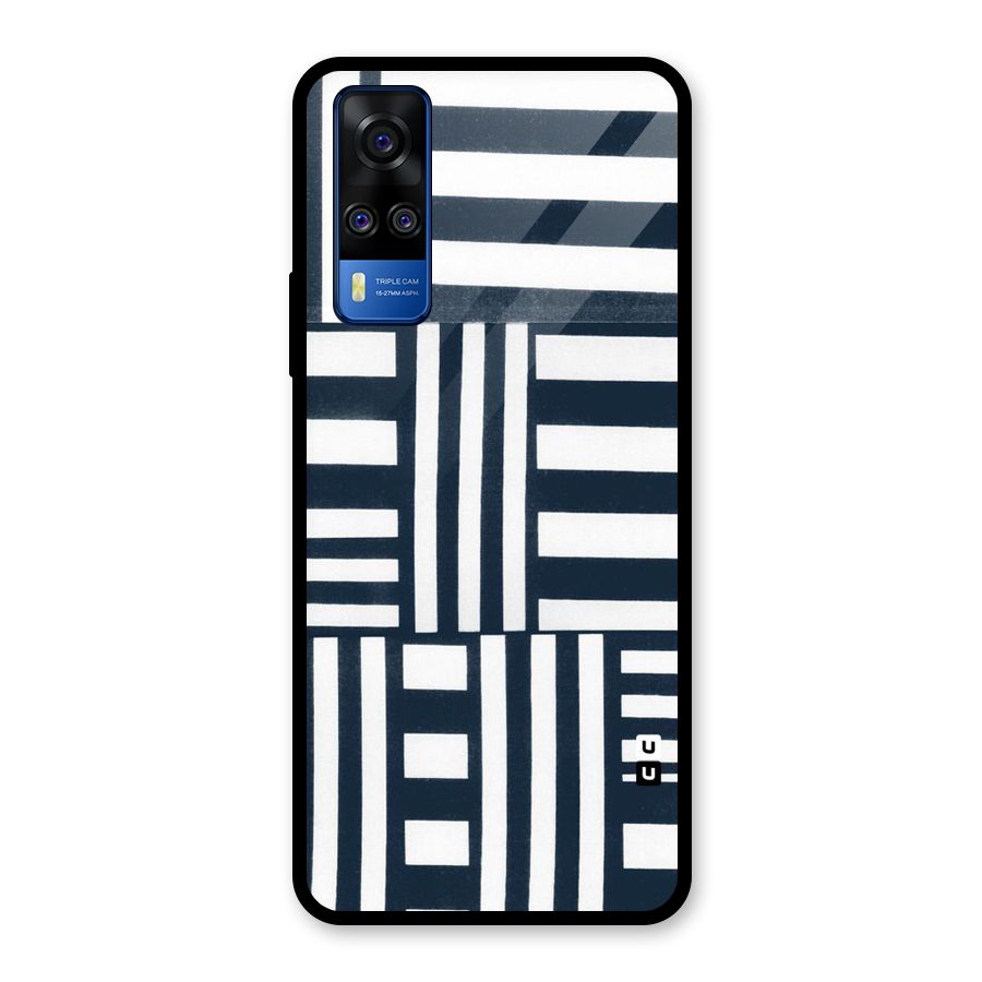 Square  Stripes Glass Back Case for Vivo Y31