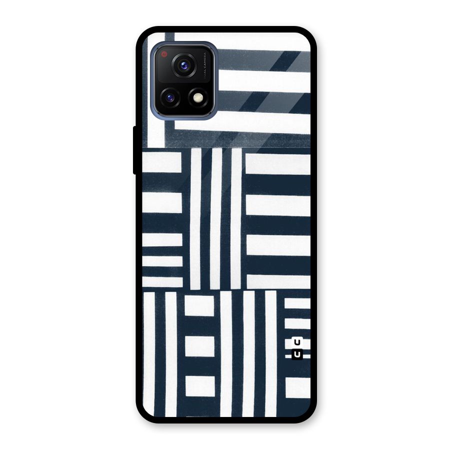 Square  Stripes Glass Back Case for Vivo Y72 5G
