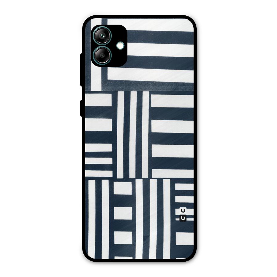 Square  Stripes Metal Back Case for Galaxy A04