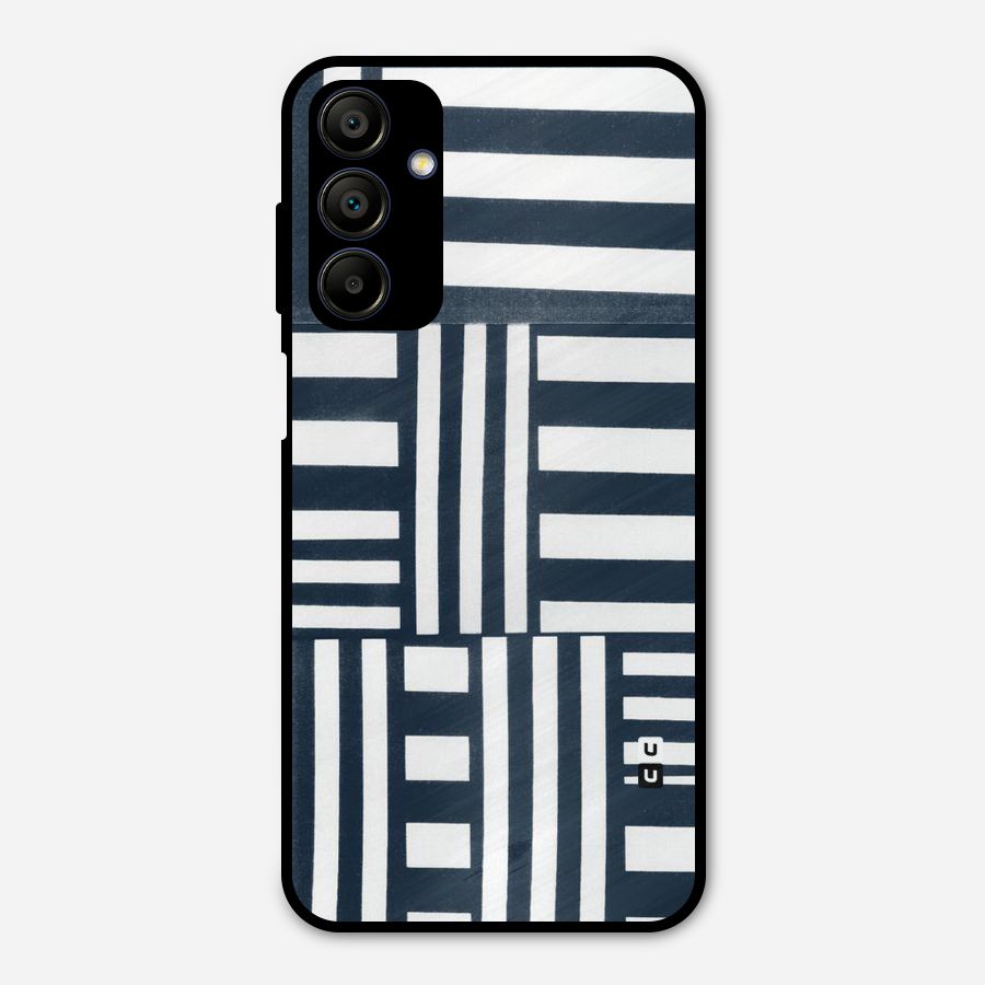 Square  Stripes Metal Back Case for Galaxy A15 5G