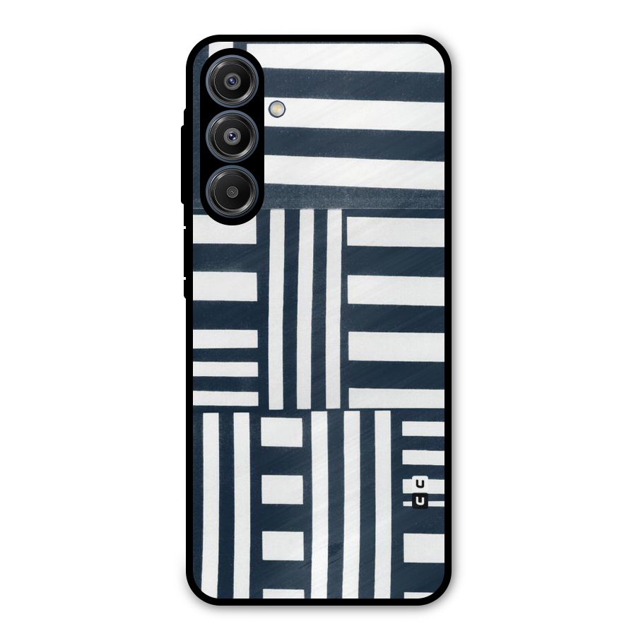 Square  Stripes Metal Back Case for Galaxy A16 5G