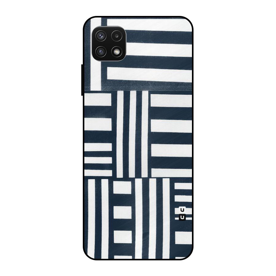 Square  Stripes Metal Back Case for Galaxy A22 5G