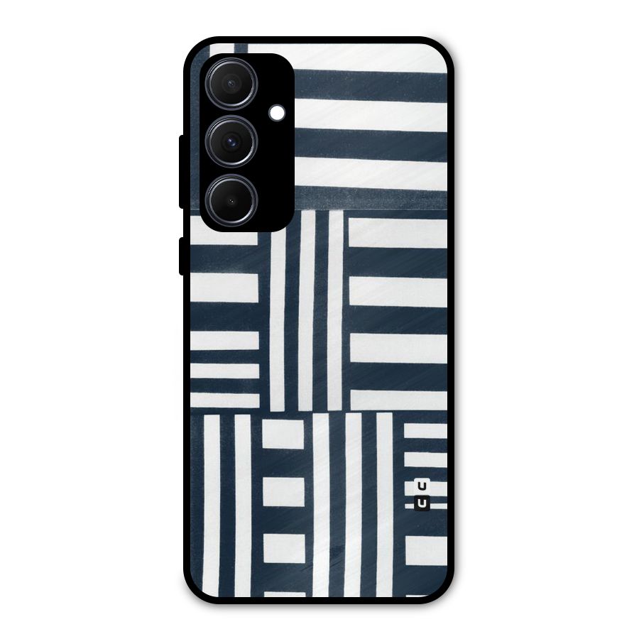 Square  Stripes Metal Back Case for Galaxy A35