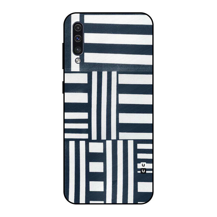 Square  Stripes Metal Back Case for Galaxy A50