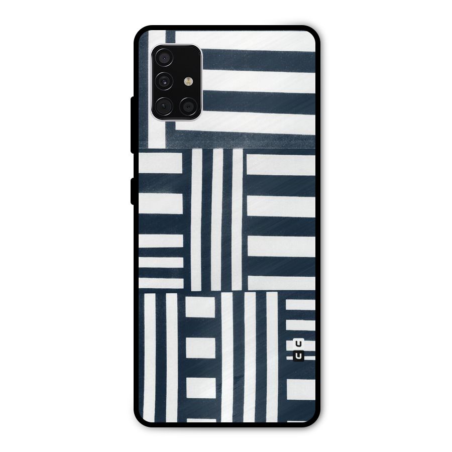 Square  Stripes Metal Back Case for Galaxy A51