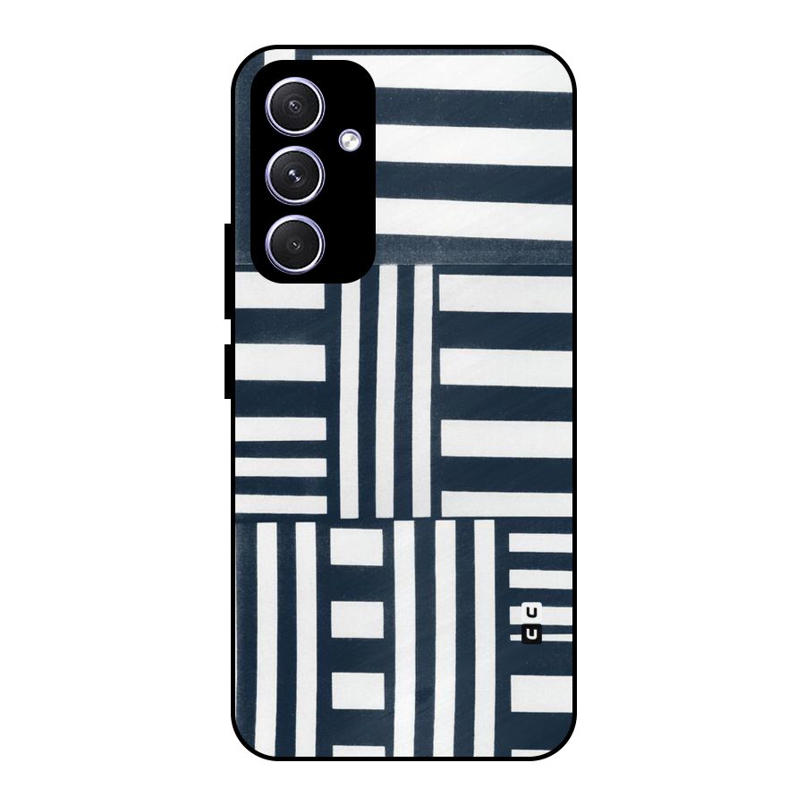 Square  Stripes Metal Back Case for Galaxy A54