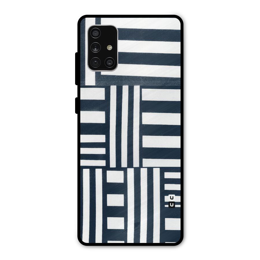 Square  Stripes Metal Back Case for Galaxy A71