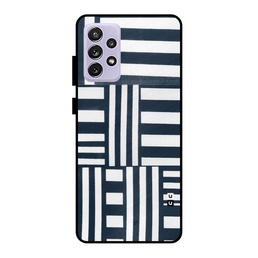 Square  Stripes Metal Back Case for Galaxy A72