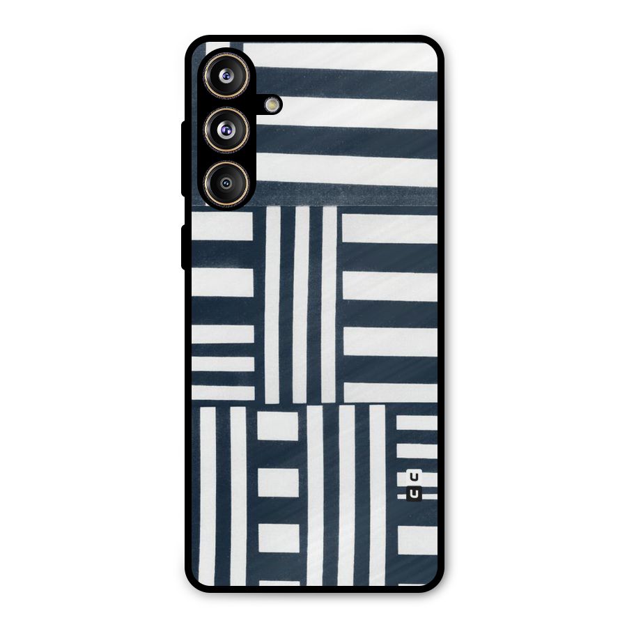 Square  Stripes Metal Back Case for Galaxy F55