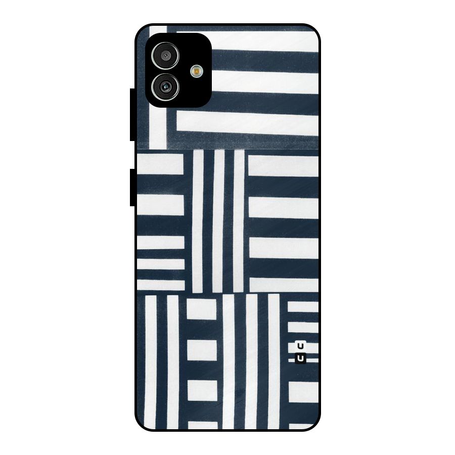 Square  Stripes Metal Back Case for Galaxy M13 5G