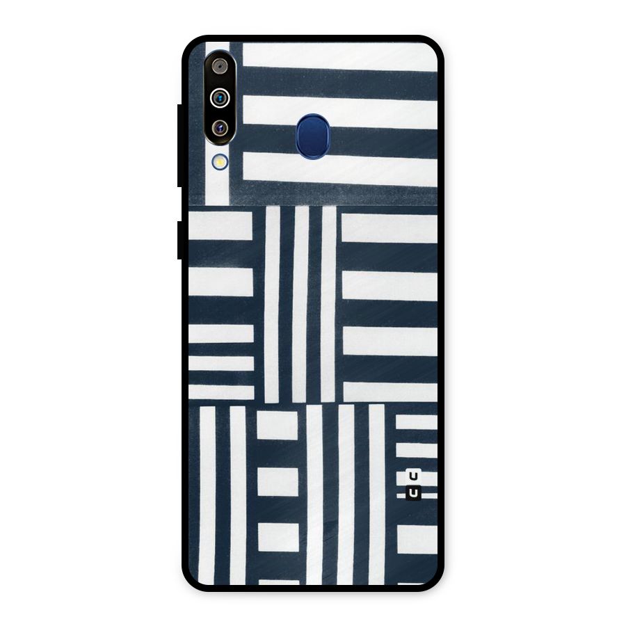 Square  Stripes Metal Back Case for Galaxy M30
