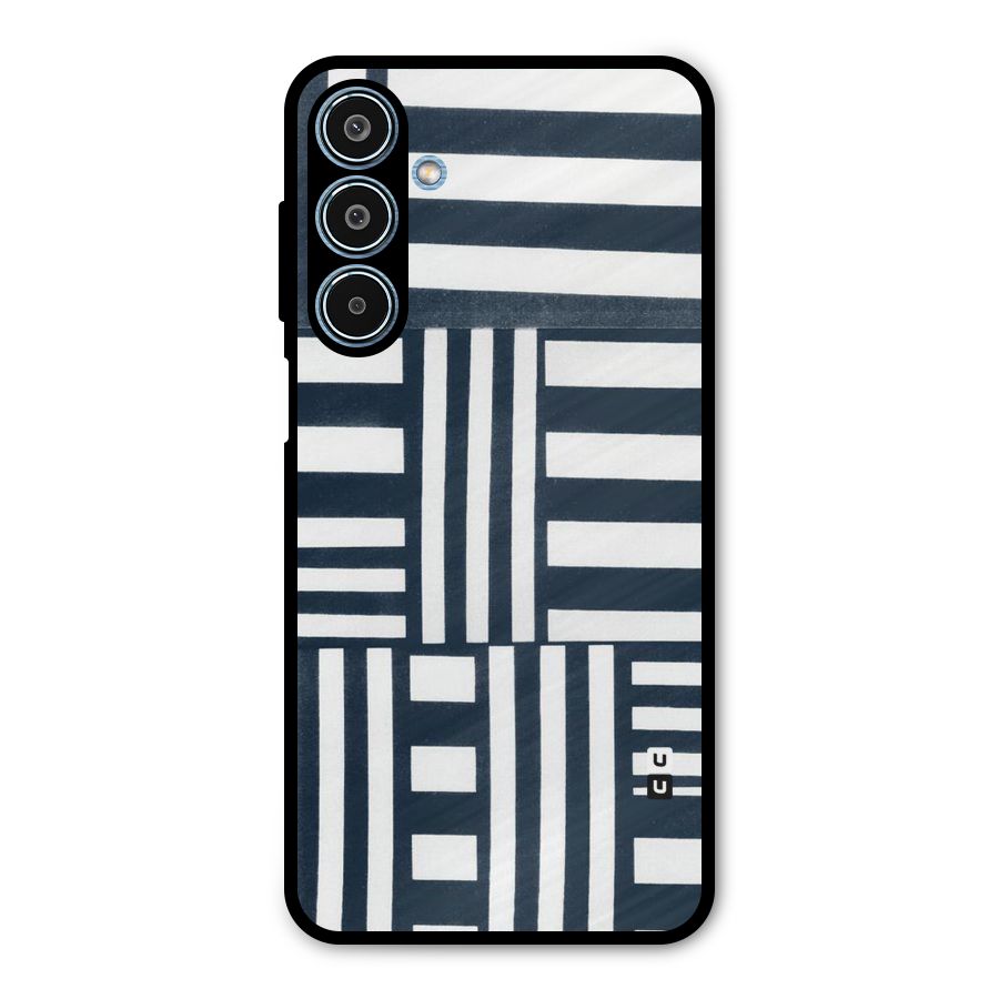 Square  Stripes Metal Back Case for Galaxy M35