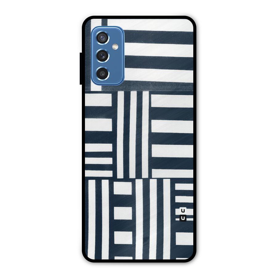 Square  Stripes Metal Back Case for Galaxy M52 5G