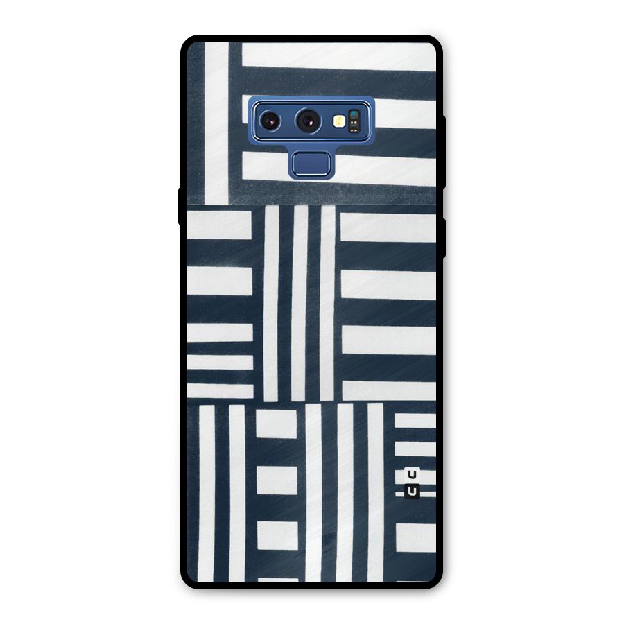 Square  Stripes Metal Back Case for Galaxy Note 9