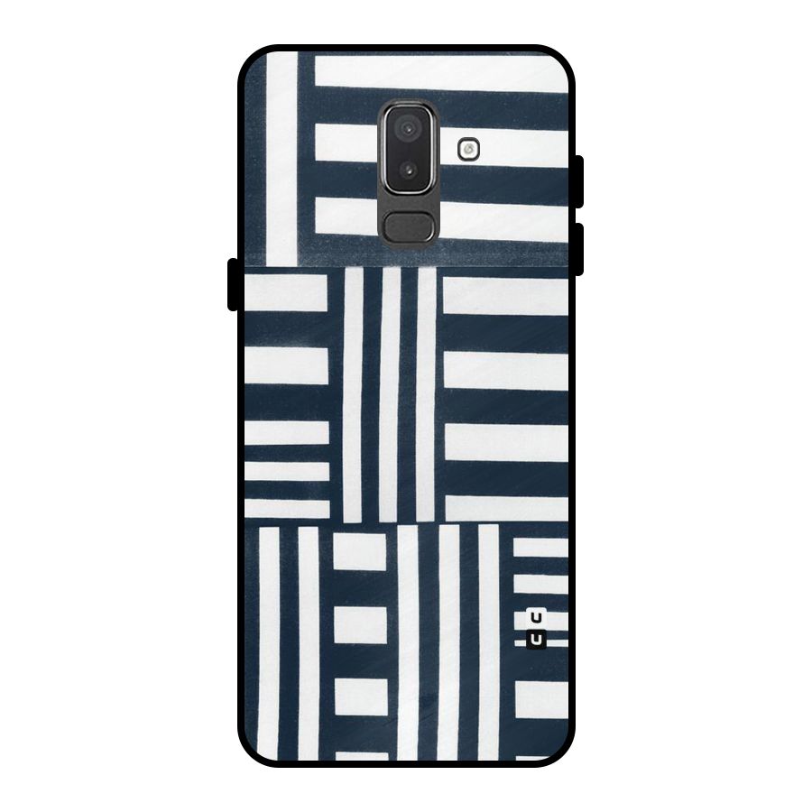 Square  Stripes Metal Back Case for Galaxy On8 (2018)