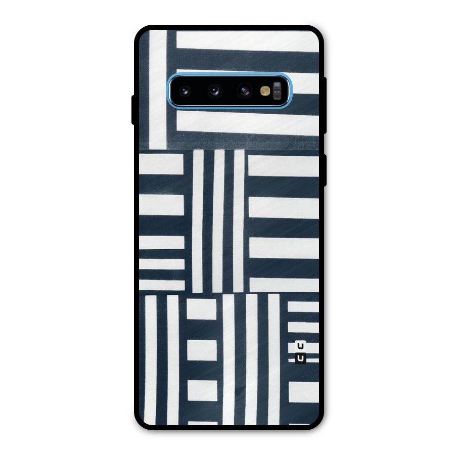 Square  Stripes Metal Back Case for Galaxy S10