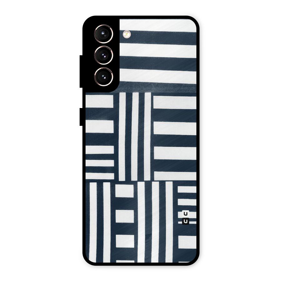 Square  Stripes Metal Back Case for Galaxy S21 5G