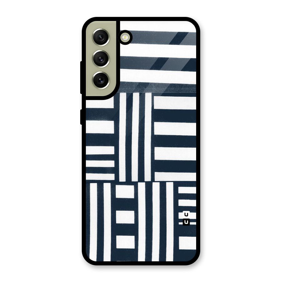 Square  Stripes Metal Back Case for Galaxy S21 FE 5G (2023)