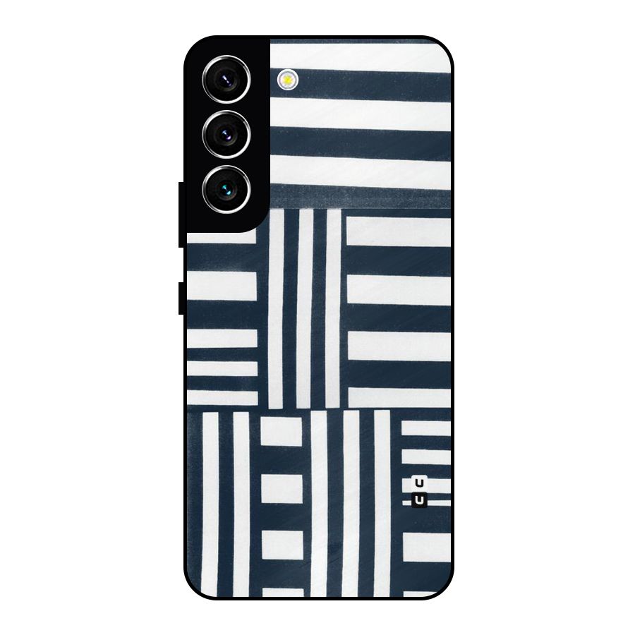 Square  Stripes Metal Back Case for Galaxy S22 5G