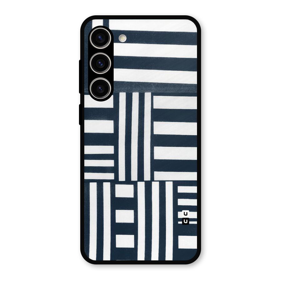 Square  Stripes Metal Back Case for Galaxy S23 Plus