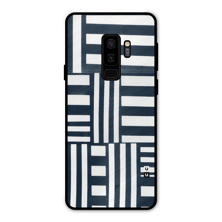 Square  Stripes Metal Back Case for Galaxy S9 Plus