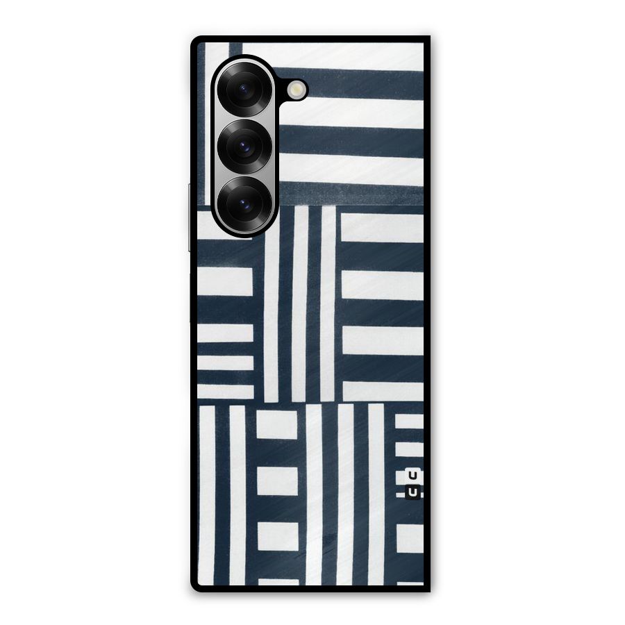 Square  Stripes Metal Back Case for Galaxy Z Fold6
