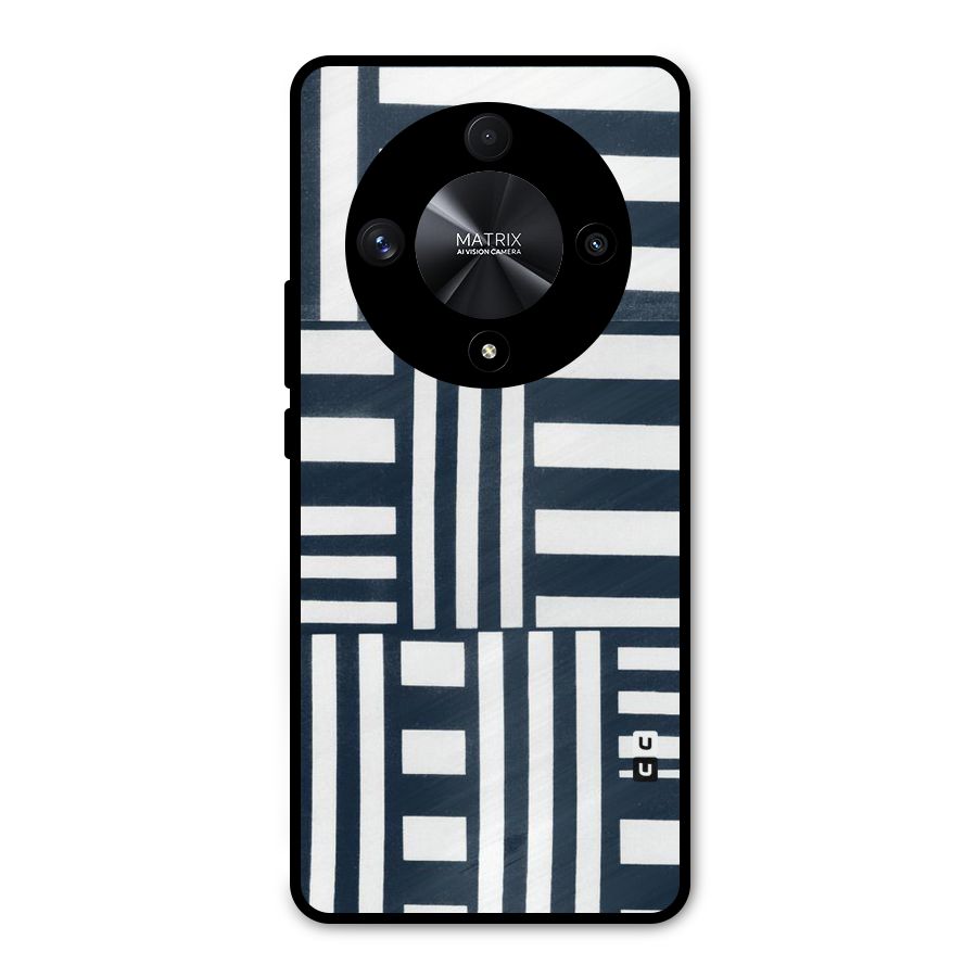Square  Stripes Metal Back Case for Honor X9b