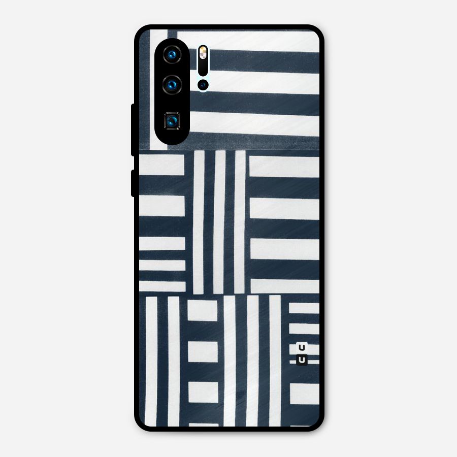 Square  Stripes Metal Back Case for Huawei P30 Pro