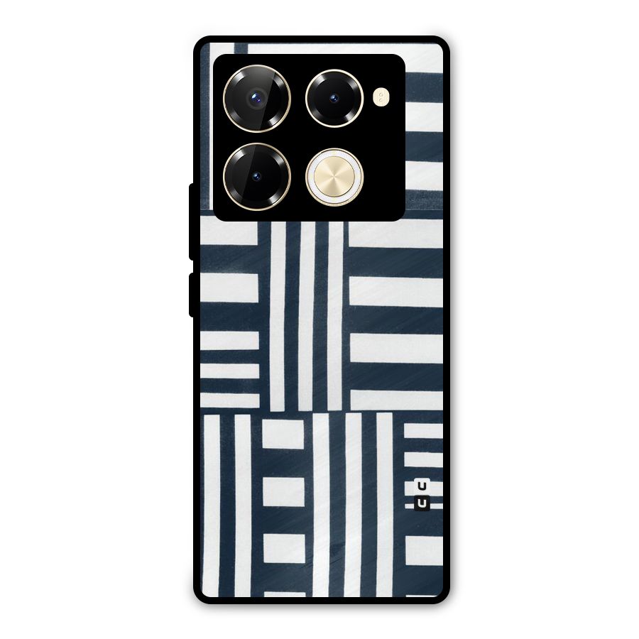 Square  Stripes Metal Back Case for Infinix Note 40 Pro