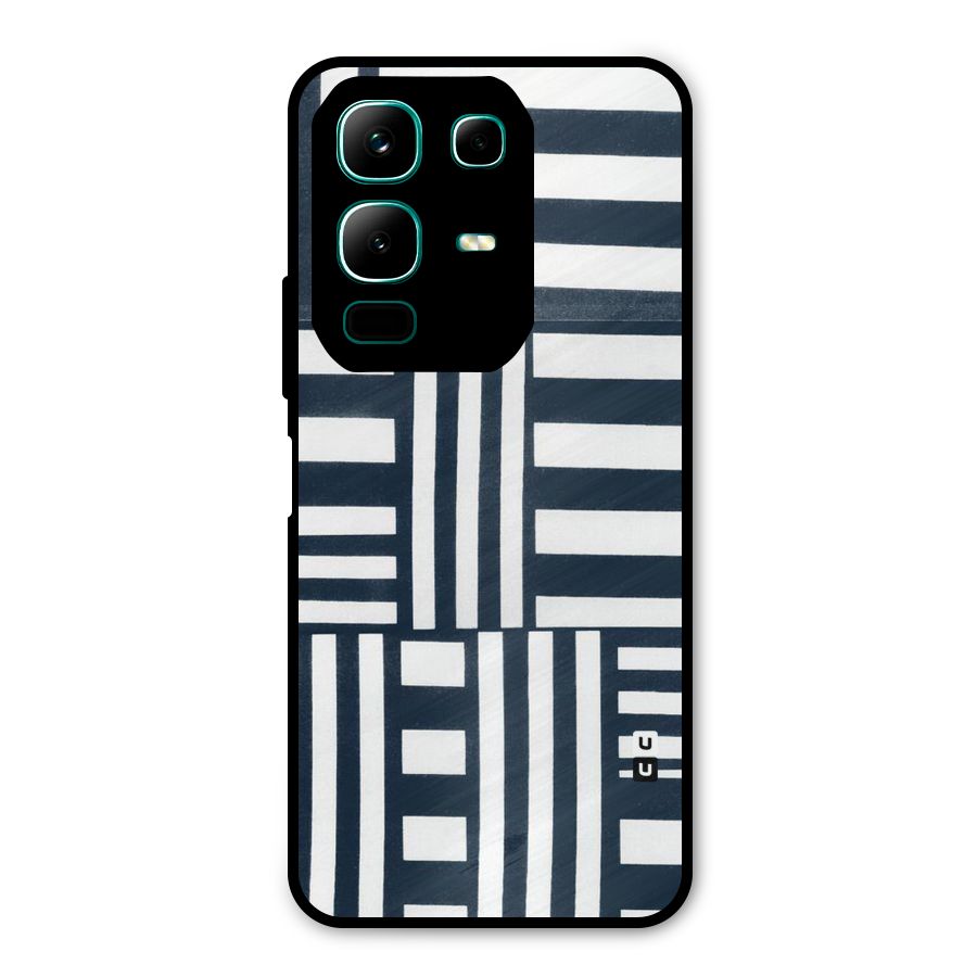 Square  Stripes Metal Back Case for Infinix Note 50x