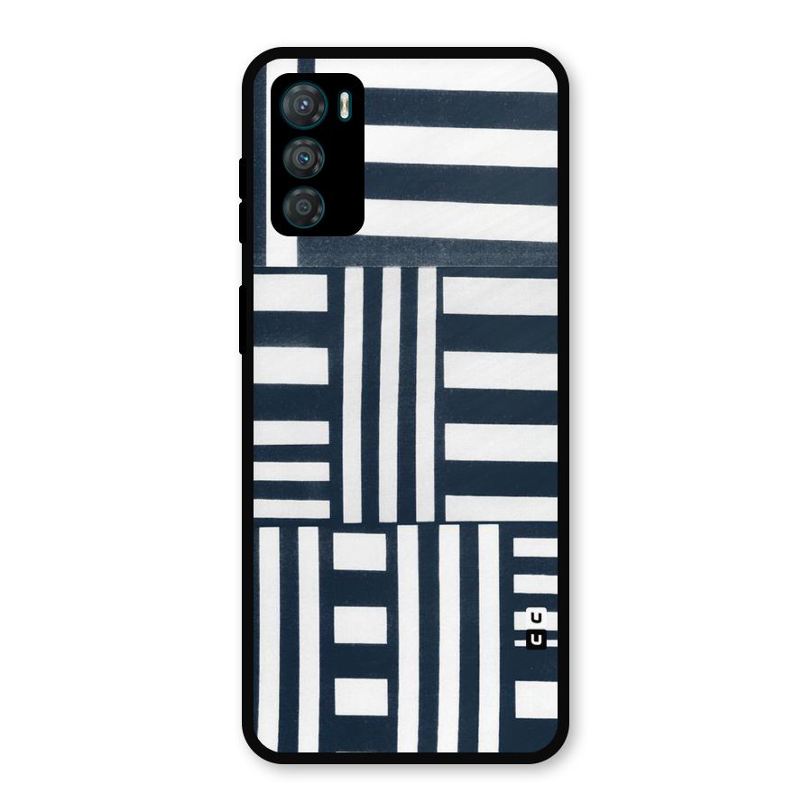 Square  Stripes Metal Back Case for Moto G42