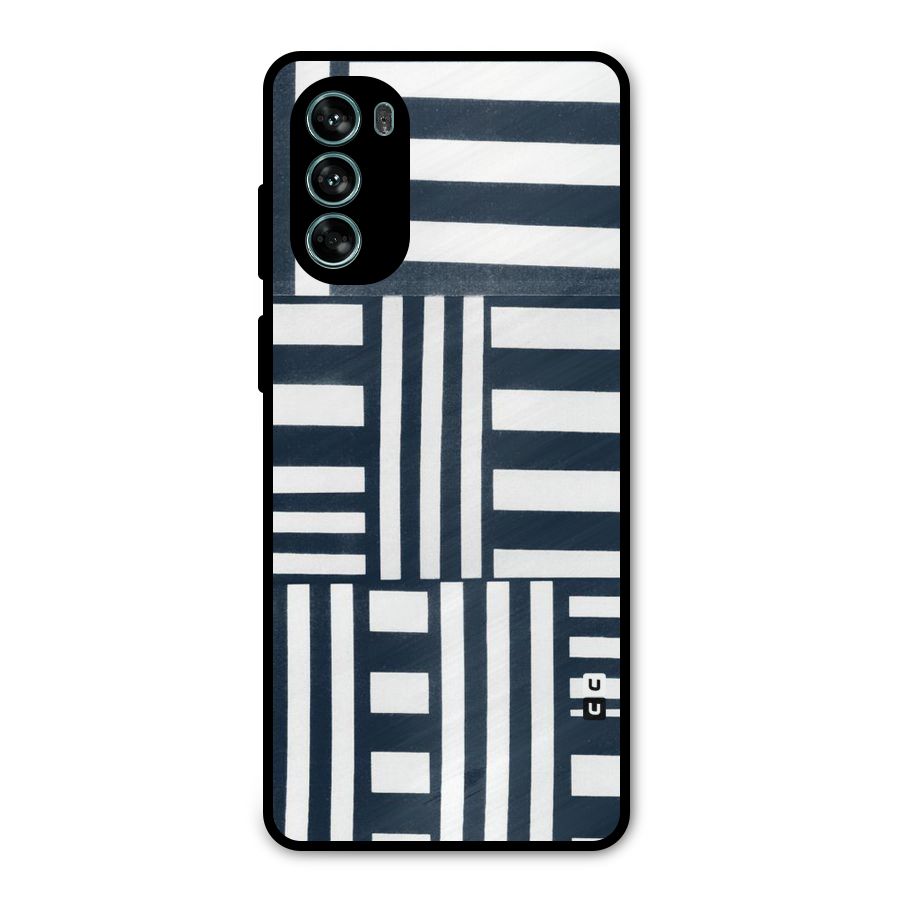 Square  Stripes Metal Back Case for Moto G62
