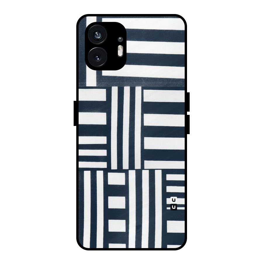 Square  Stripes Metal Back Case for Nothing Phone 2