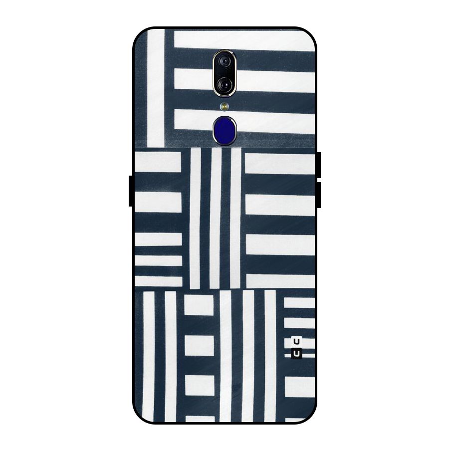Square  Stripes Metal Back Case for Oppo F11