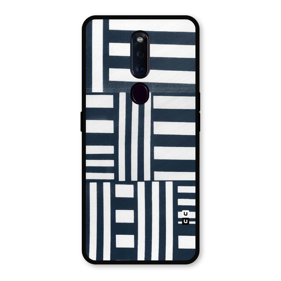 Square  Stripes Metal Back Case for Oppo F11 Pro