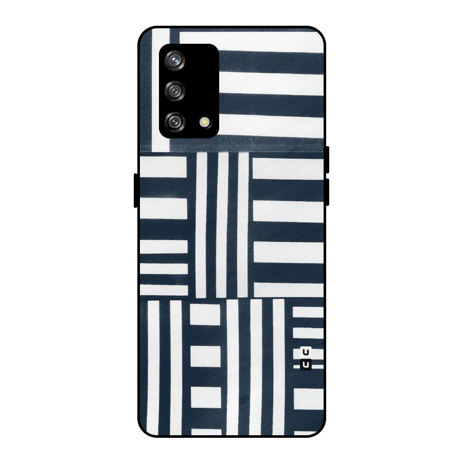 Square  Stripes Metal Back Case for Oppo F19