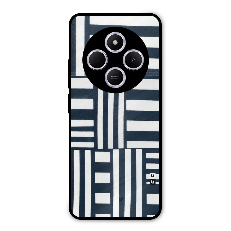 Square  Stripes Metal Back Case for Poco C75 5G
