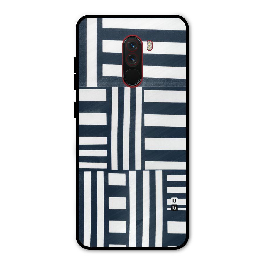 Square  Stripes Metal Back Case for Poco F1