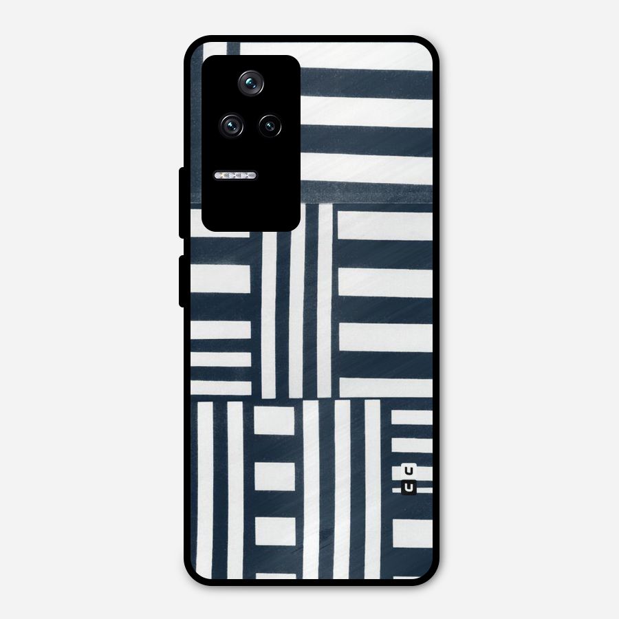 Square  Stripes Metal Back Case for Poco F4 5G