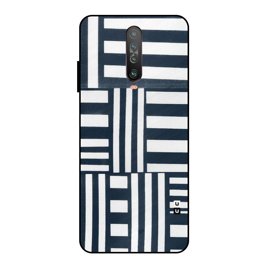 Square  Stripes Metal Back Case for Poco X2