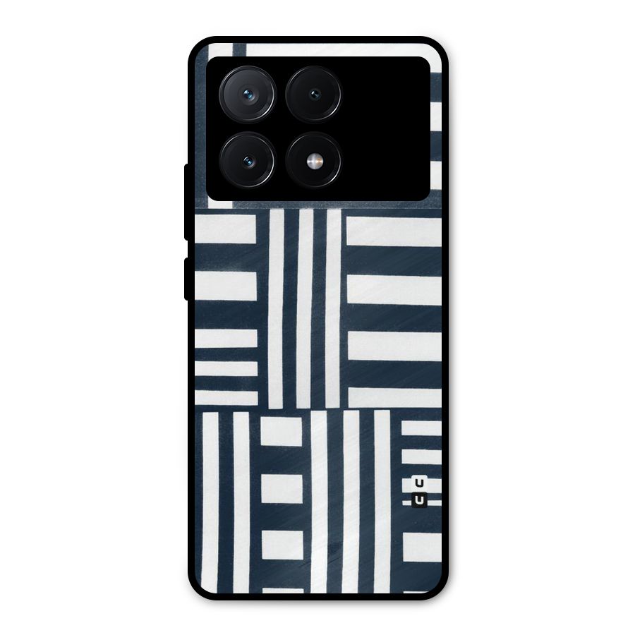 Square  Stripes Metal Back Case for Poco X6 Pro