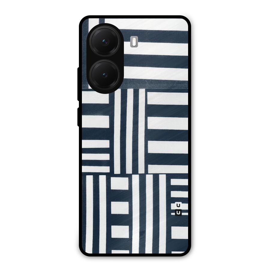 Square  Stripes Metal Back Case for Poco X7 Pro
