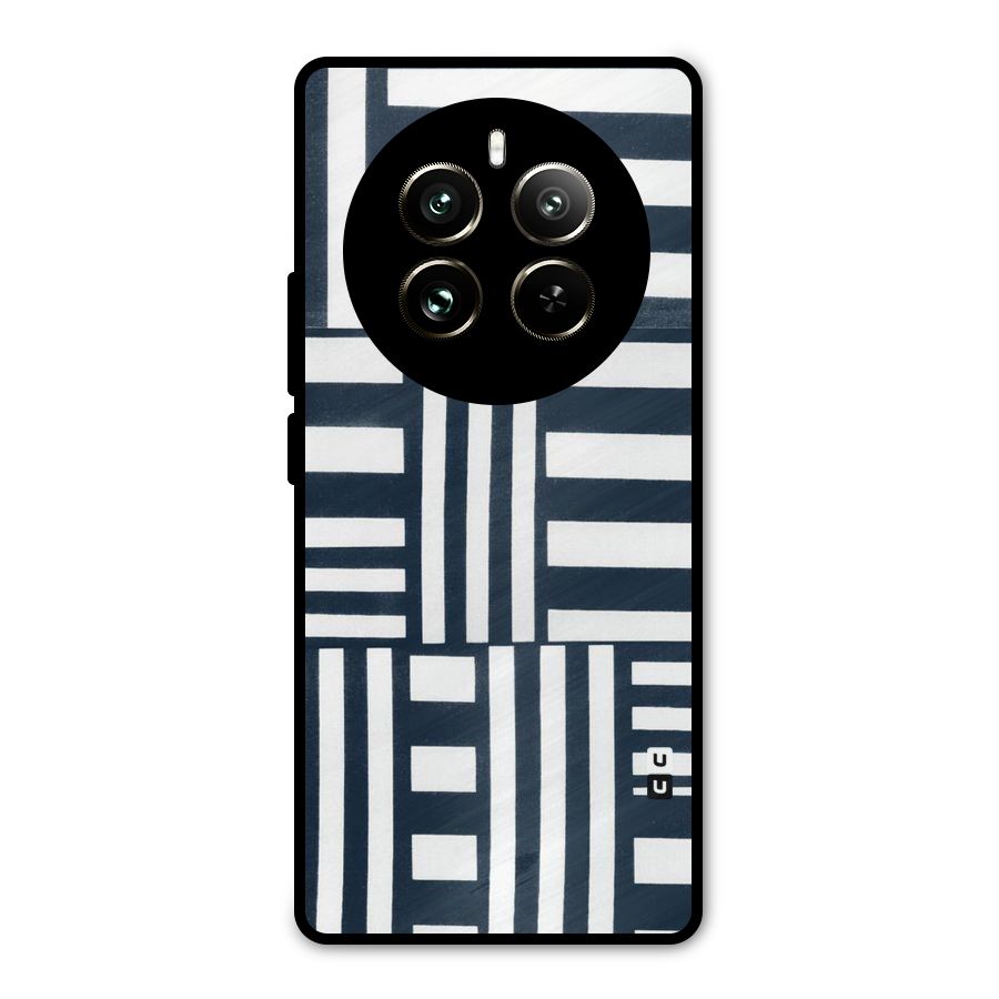 Square  Stripes Metal Back Case for Realme 12 Pro