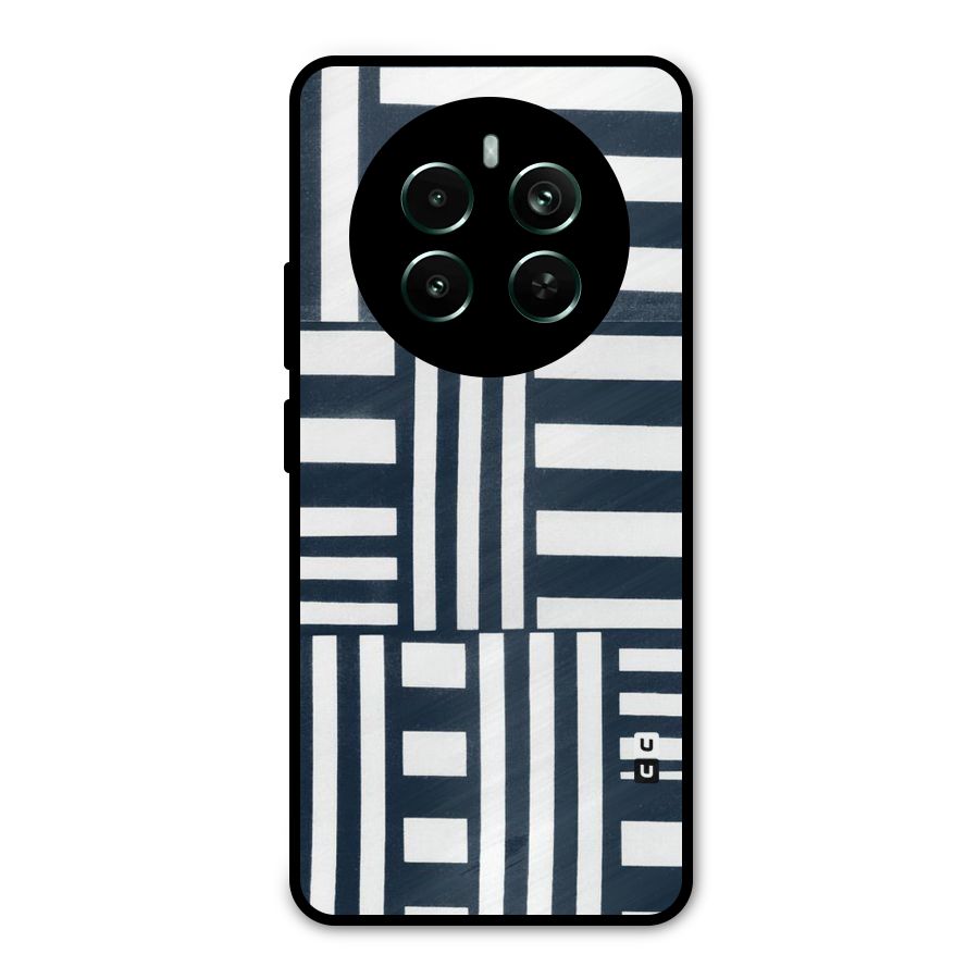 Square  Stripes Metal Back Case for Realme 12 Pro Plus