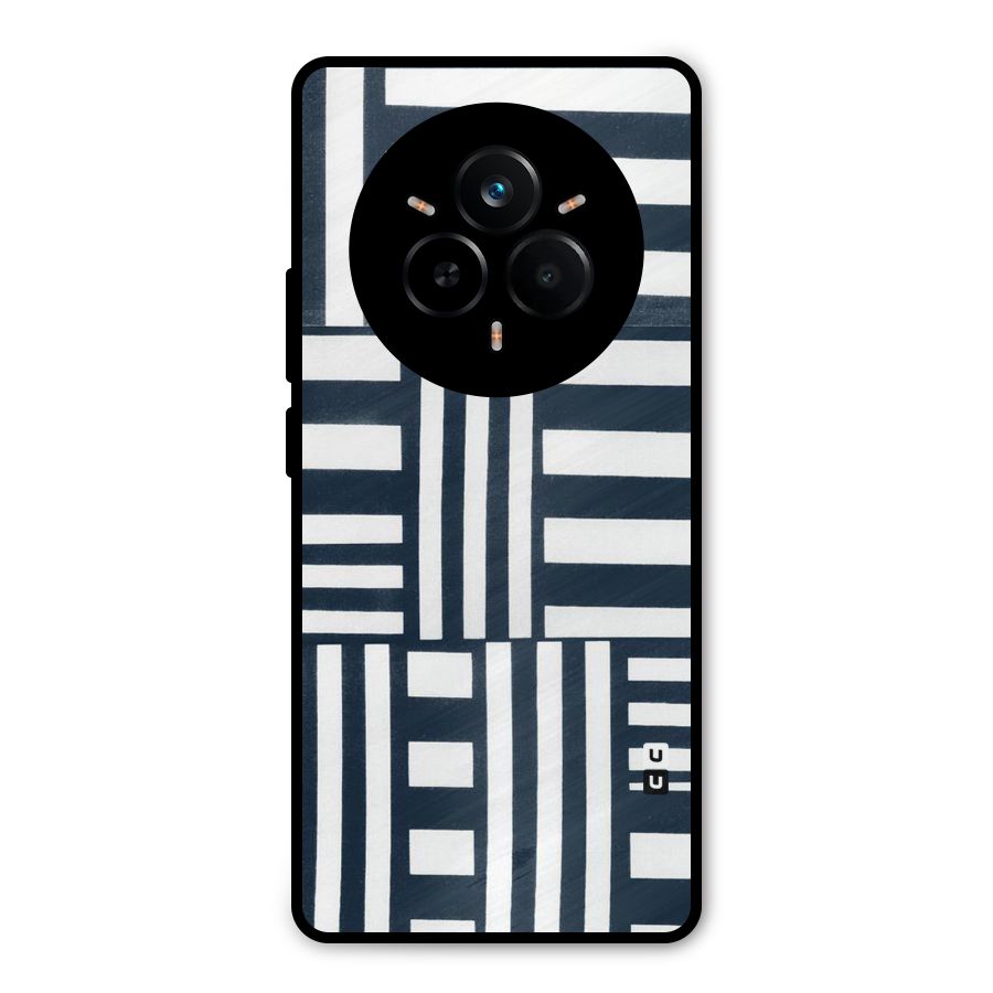 Square  Stripes Metal Back Case for Realme 14 Pro Plus