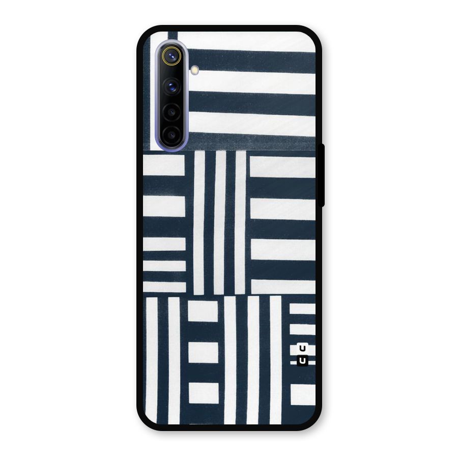 Square  Stripes Metal Back Case for Realme 6